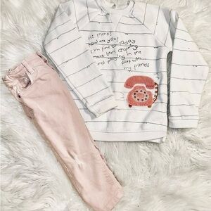 ZARA sweatshirt and pink jeans Set baby girl 18/24